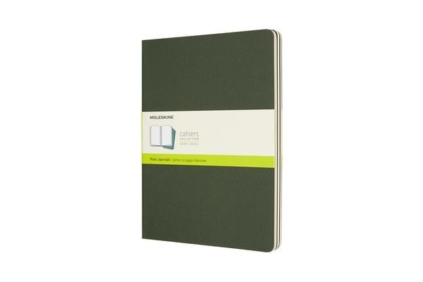 Moleskine Cahier Xlarge, 3er Set, Blanko, Kartoneinband Myrtengrün