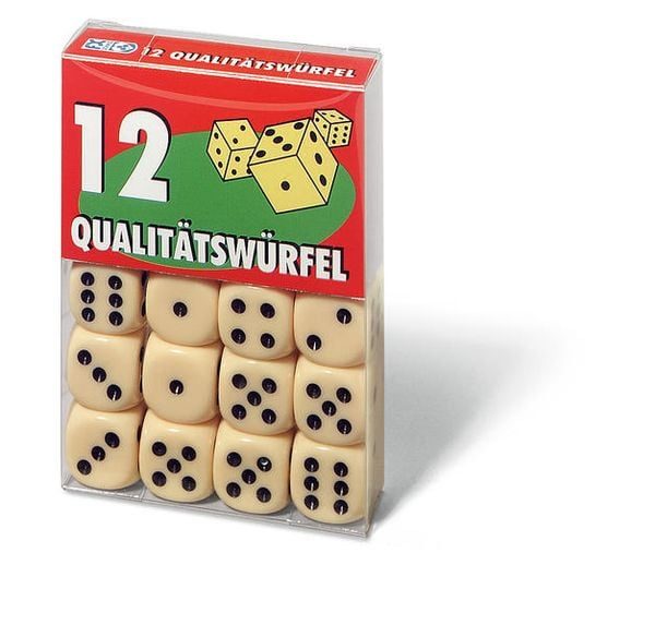12 Würfel in Klarsichtbox                                                                   VPE = 10
