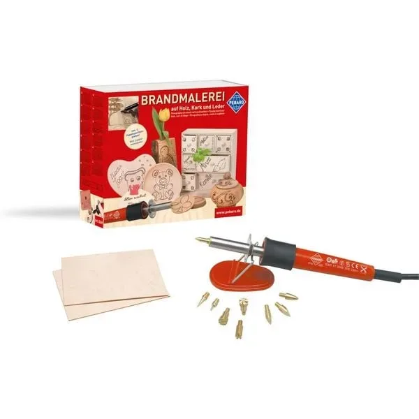 PEBARO 0269 - Brandmalerei auf Holz, Kork und Leder, Bastelset