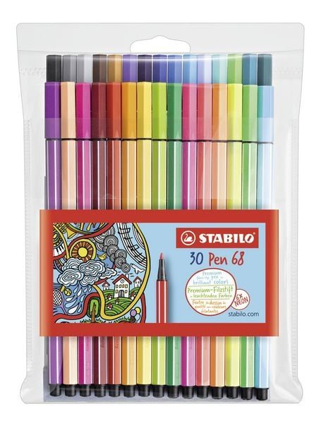 STABILO® Filzstifte PEN 68 NEON mit 30 Farben