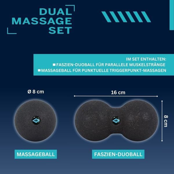 SCHILDKRÖT  Dual Massage Set  schwarz