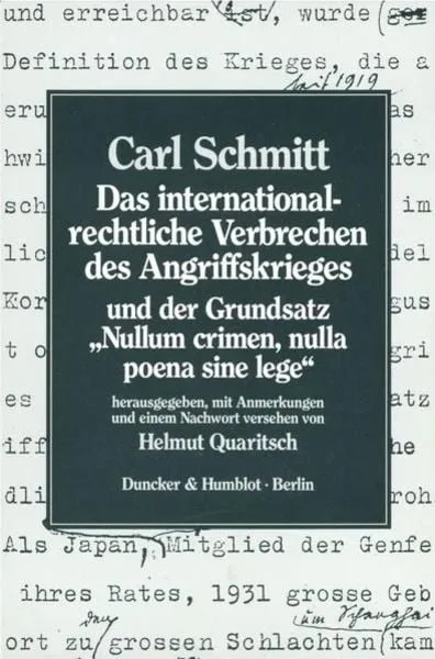 Das internationalrechtliche Verbrechen des Angriffskrieges und der Grundsatz 