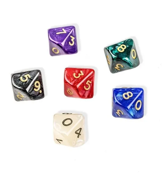 Würfel,10 seitig, pearl, 50er Beutel