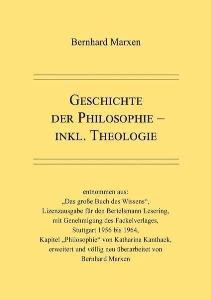 Geschichte der Philosophie - inkl. Theologie