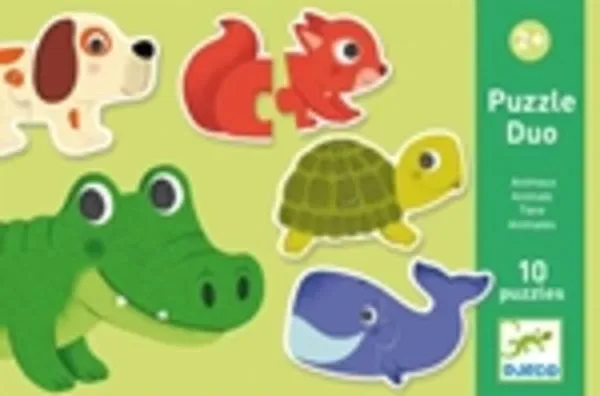 Djeco - Puzzle Duo Tiere, Multicolor