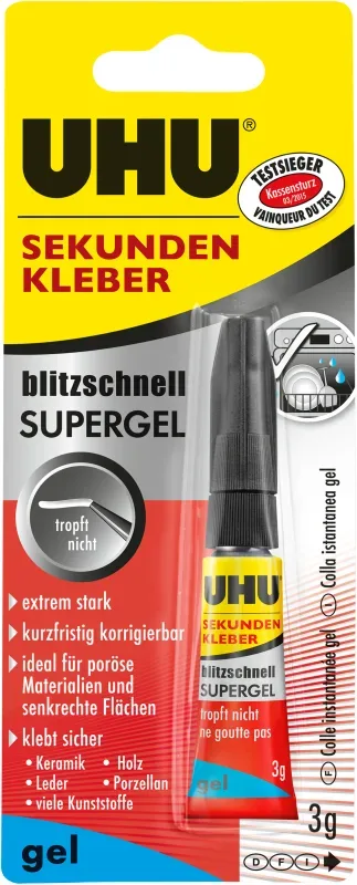 Uhu - Sekundenkleber, 3g, Transparent
