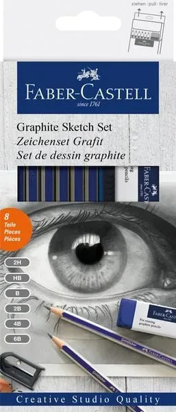 FABER-CASTELL Goldfaber Zeichenset 114000 Bleistift,Radierer/Spitzer