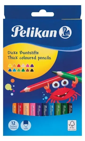 Pelikan -  Buntstifte 4mm 724039 12 Stifte sortiert