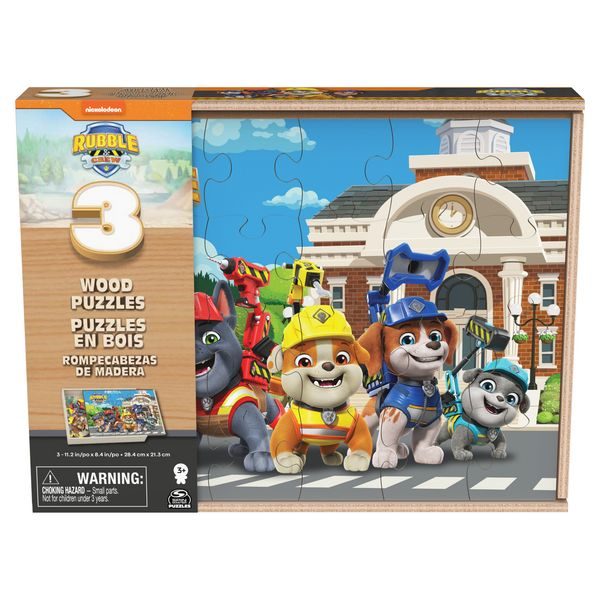 Spinmaster Holz-Puzzle Rubble und Crew 3er-Set