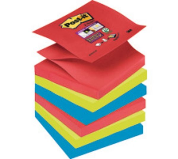 Post-it Haftnotiz R3306SJ 76 mm x 76 mm Mohnrot, Neongrün, Ultrablau 540 Blatt