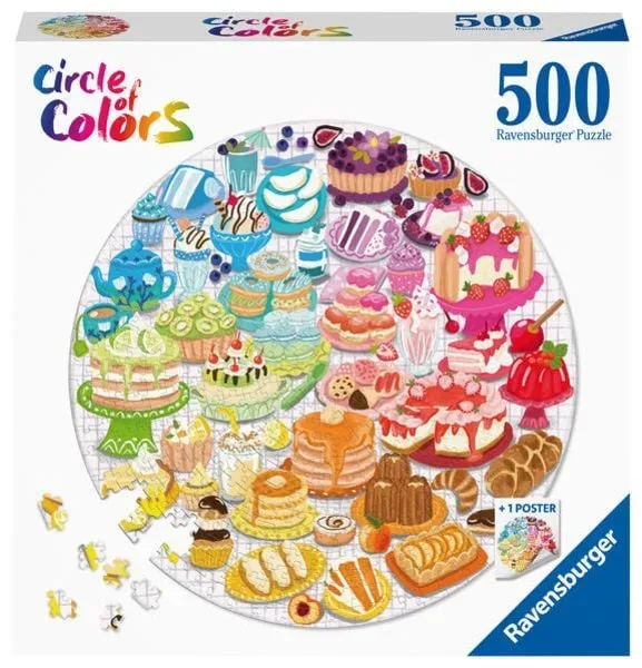 Ravensburger - Circle of Colors - Desserts & Gebäck, 500 Teile, Multicolor