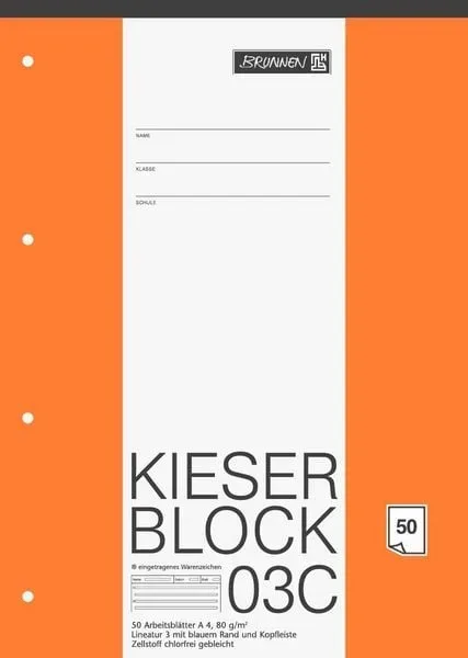 BRUNNEN Notizblock DIN A4 Geleimt Papier Nicht perforiert