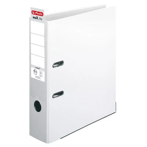herlitz maX.file Ordner DIN A4 80 mm Weiß 2 Ringe Pappkarton, PP (Polypropylen) Texturiert Hochformat