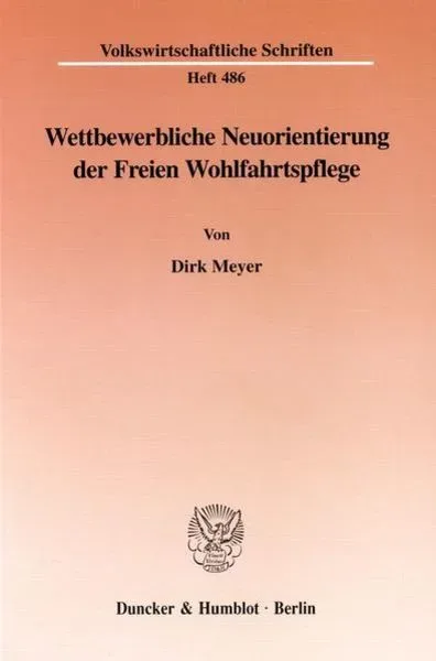 Wettbewerbliche Neuorientierung der Freien Wohlfahrtspflege.