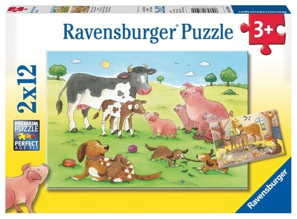 Ravensburger Glückliche Tierfamilien Puzzle 2x12 teilig 07590