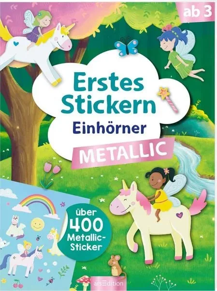 ARS EDITION - Erstes Stickern Metallic - Einhörner