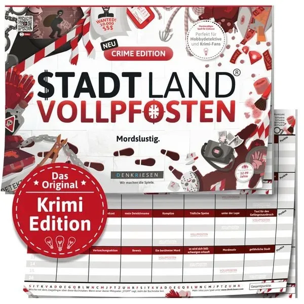 Denkriesen Stadt Land Vollpfosten A4 Block Crime Edition -DE-