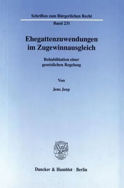 Ehegattenzuwendungen im Zugewinnausgleich.