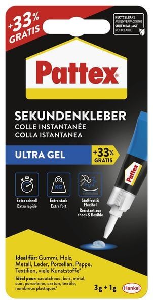 Pattex Sekundenkleber Ultra Gel, 3 g