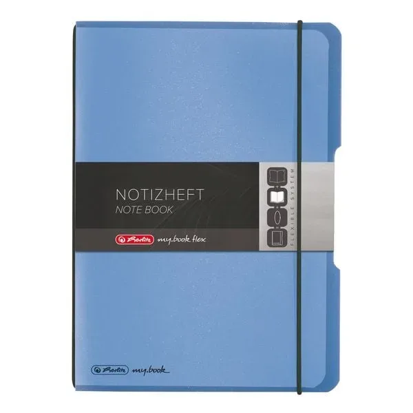 herlitz Notizbuch DIN A5 Kariert Kunstoff Hellblau Nicht perforiert 80 Seiten