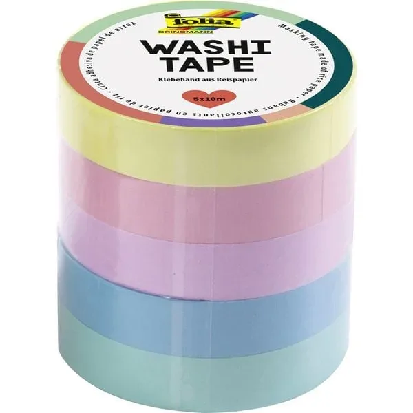 FOLIA Washi-Tape Set Colour Pastell 26439 5 St&uuml;ck