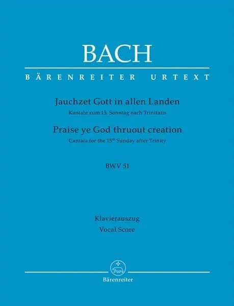Kantate Nr.51 (Solokantate Jauchzet Gott in allen Landen), Klavierauszug