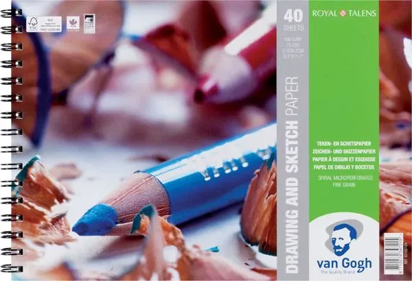 VAN GOGH Skizzen Papier A4 93182129 FSC-MIX Zeichenpapier 40 Blatt