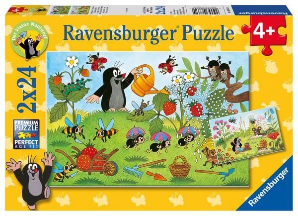 Ravensburger Verlag Puzzle DER MAULWURF IM GARTEN 2x24-teilig