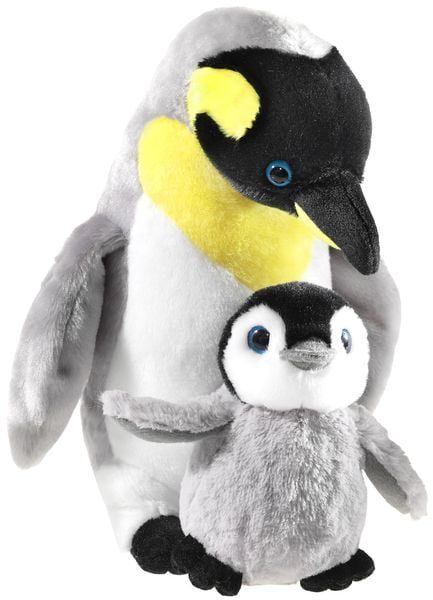 heunec Kuscheltier »Pinguin mit Baby«, 30 cm - grau