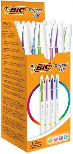 BIC Cristal Up Kugelschreiber Farbig sortiert Mittel 0,35 mm 20 Stück