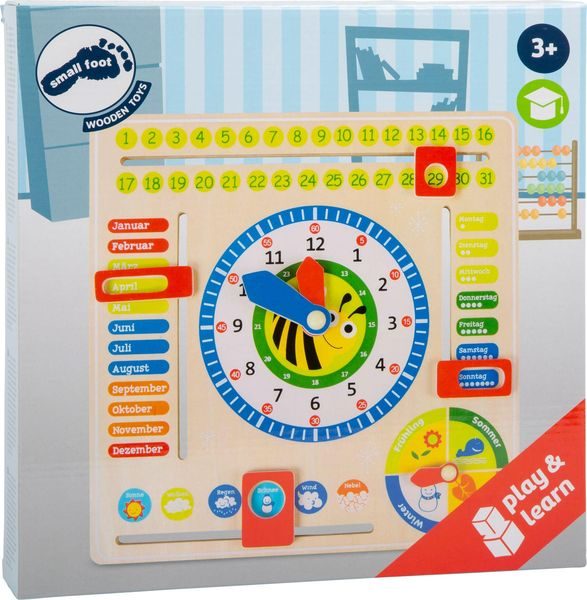small foot ® Lerntafel Datum, Uhr- & Jahreszeiten DE - bunt