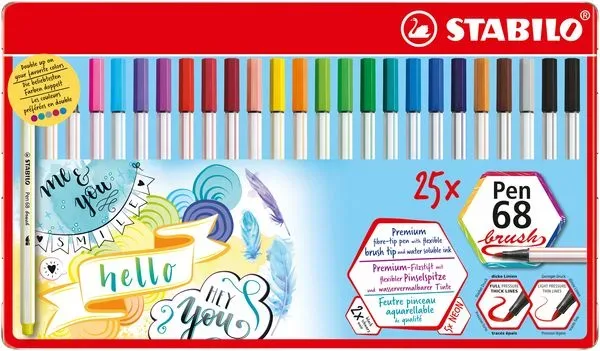 STABILO - Brush Pen Set, 18.9X32.1X1.2CM, Multicolor
