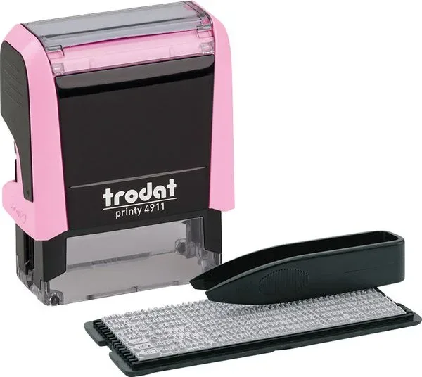 TRODAT Printy 4911 Typo 3 Zeilen Text 180855 pastellrosa