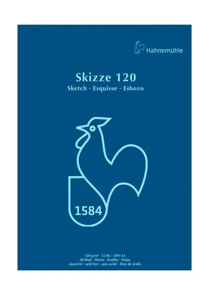 HAHNEMÜHLE Skizzenblock 120 A3 60127424 weiss, 120g 50 Blatt