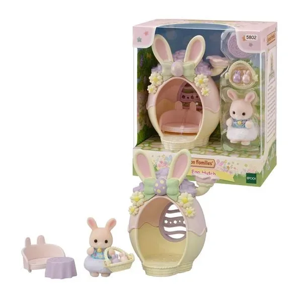Sylvanian Families 5802 - Eastern Egg Hutch, Babyhasen Osterspaß Spielset