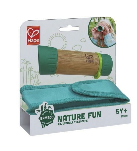 Hape Kinder-Teleskop NATURE FUN 2-teilig verstellbar aus Bambus