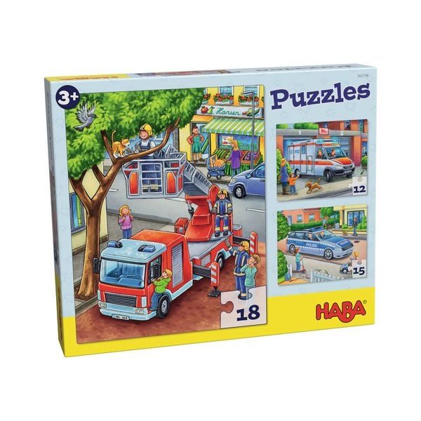 Haba Puzzle POLIZEI, FEUERWEHR & Co. 12/15/18-teilig