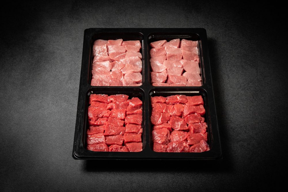 Fondue Bourguignonne DELUXE mit Rindsfilet und Kalbsfilet