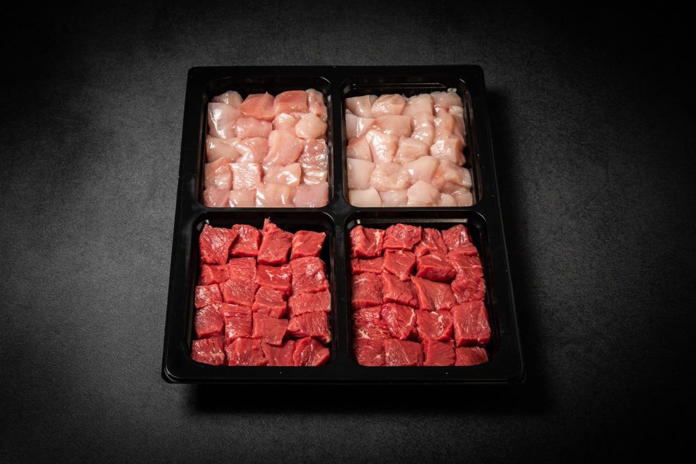 Fondue Bourguignonne STANDARD mit Rindshuft und Pouletbrust