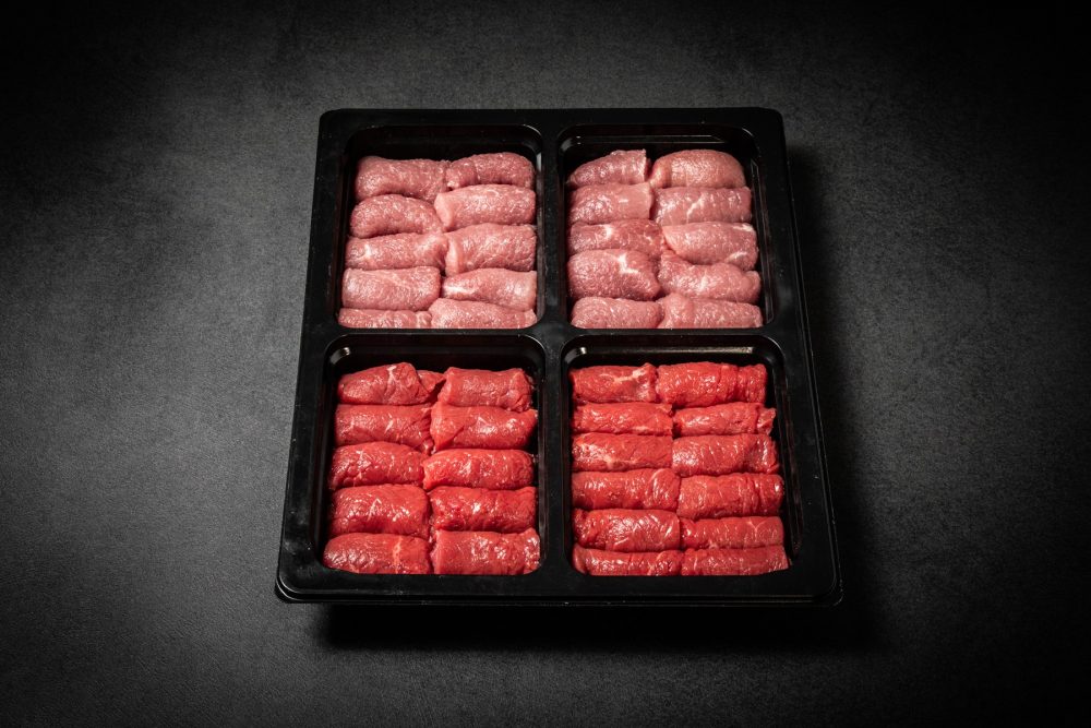 Fondue Chinoise DELUXE mit Rindsfilet und Kalbsfilet