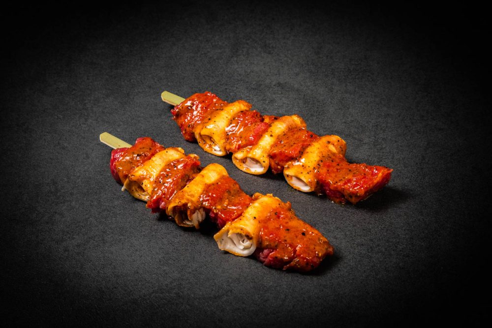 Bio Knospe Rindfleisch-Speck Spiessli mariniert