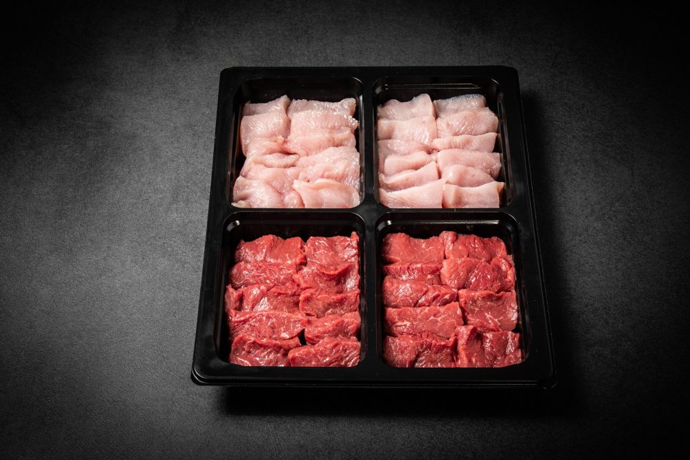 Tischgrill STANDARD mit Rindshuft und Pouletbrust