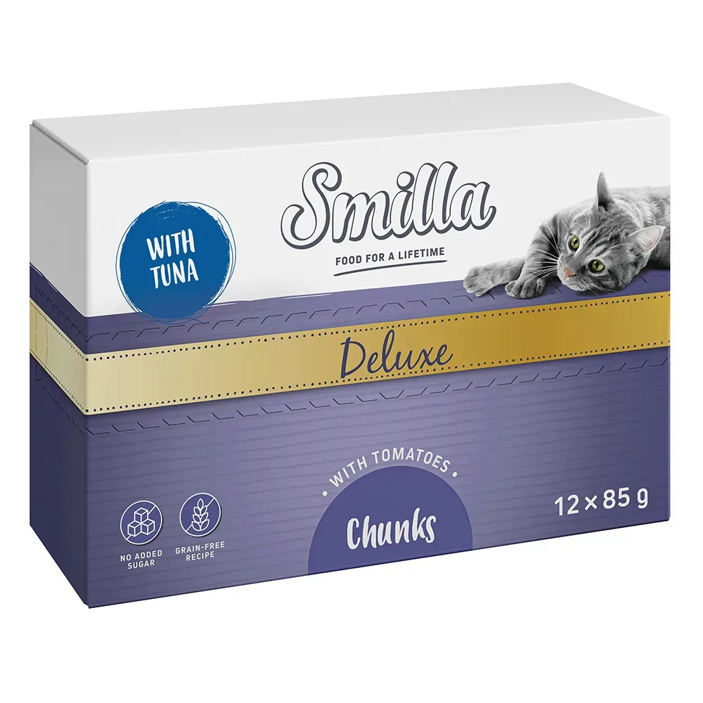 Smilla Deluxe Häppchen 12 x 85 g - mit Thunfisch & Tomaten