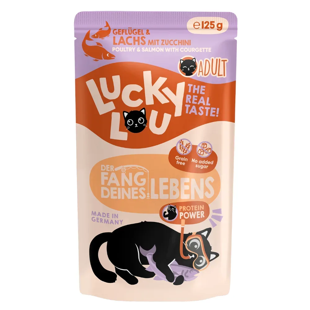 Sparpaket Lucky Lou Adult 48 x 125 g - Geflügel & Lachs