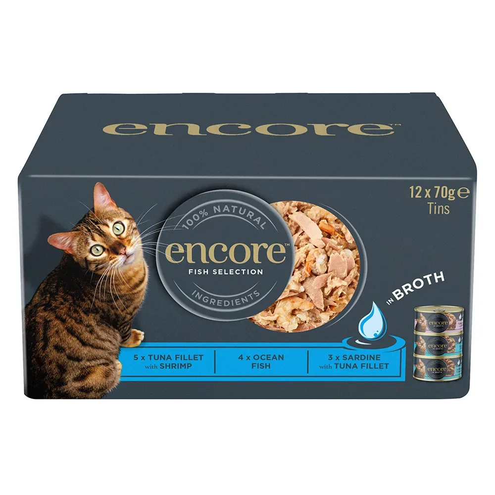 Sparpaket Encore Dose in Brühe 24 x 70 g - Mixpaket Fisch Selection (3 Sorten)