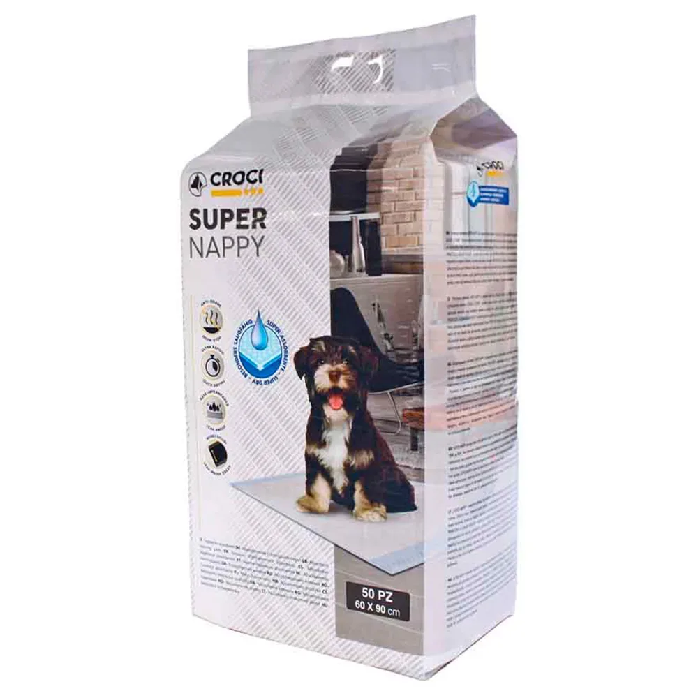 Croci Welpenunterlagen Super Nappy - Doppelpack L 60 x B 40 cm, 2 x 50 Stück