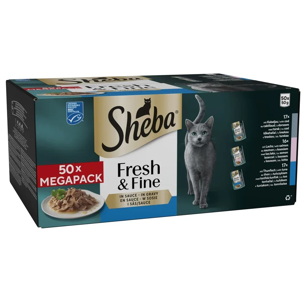 Sheba Fresh & Fine Fischmix, Nassfutter für Katzen (50x50g)