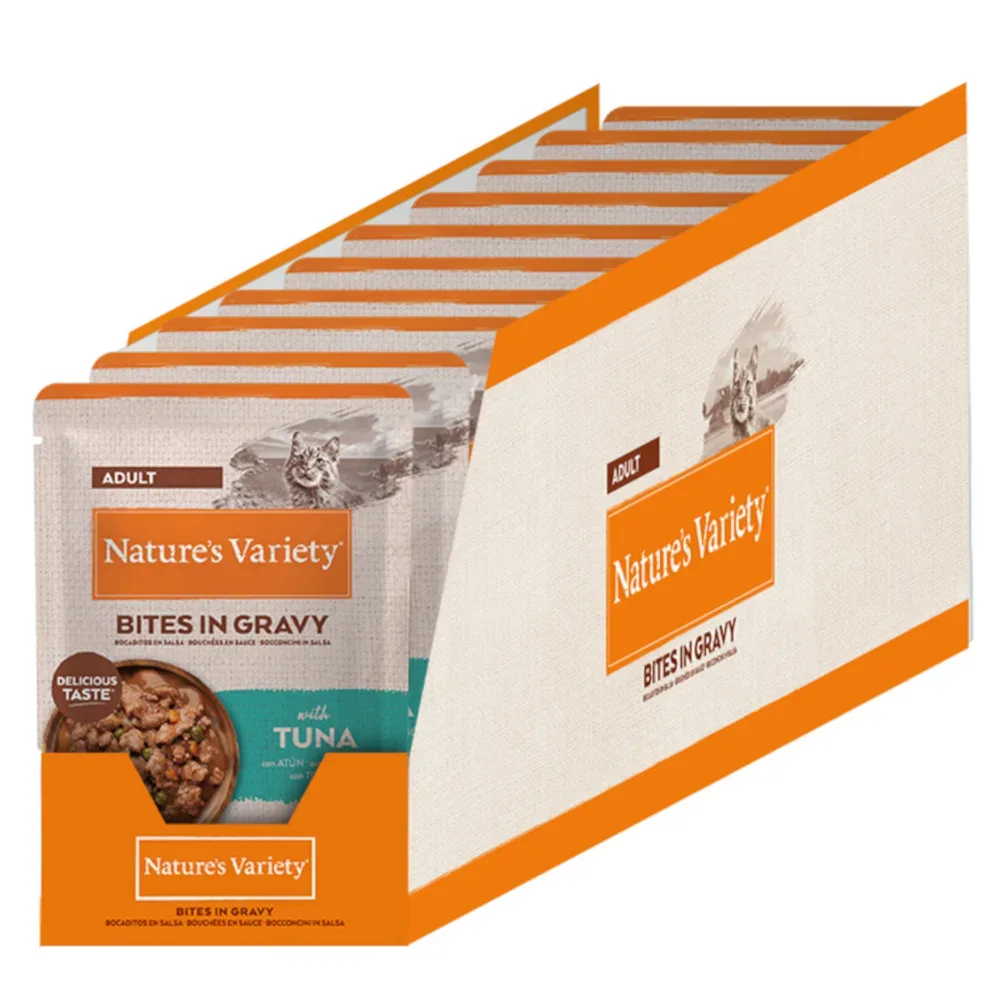 Nature's Variety Bites in Sosse Adult 44 x 85 g - mit Thunfisch