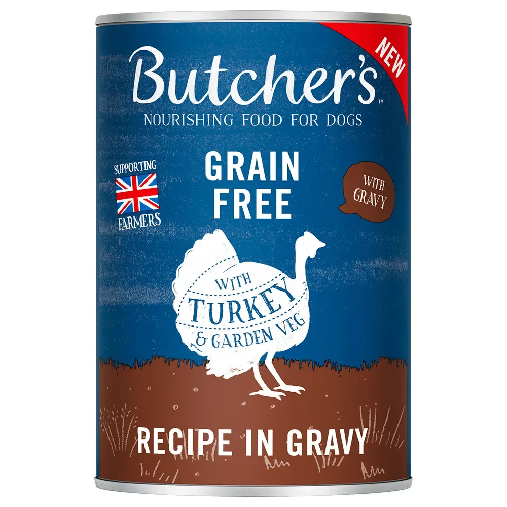 Sparpaket Butcher's Original Getreidefrei für Hunde 48 x 400 g - mit Truthahn in Sosse