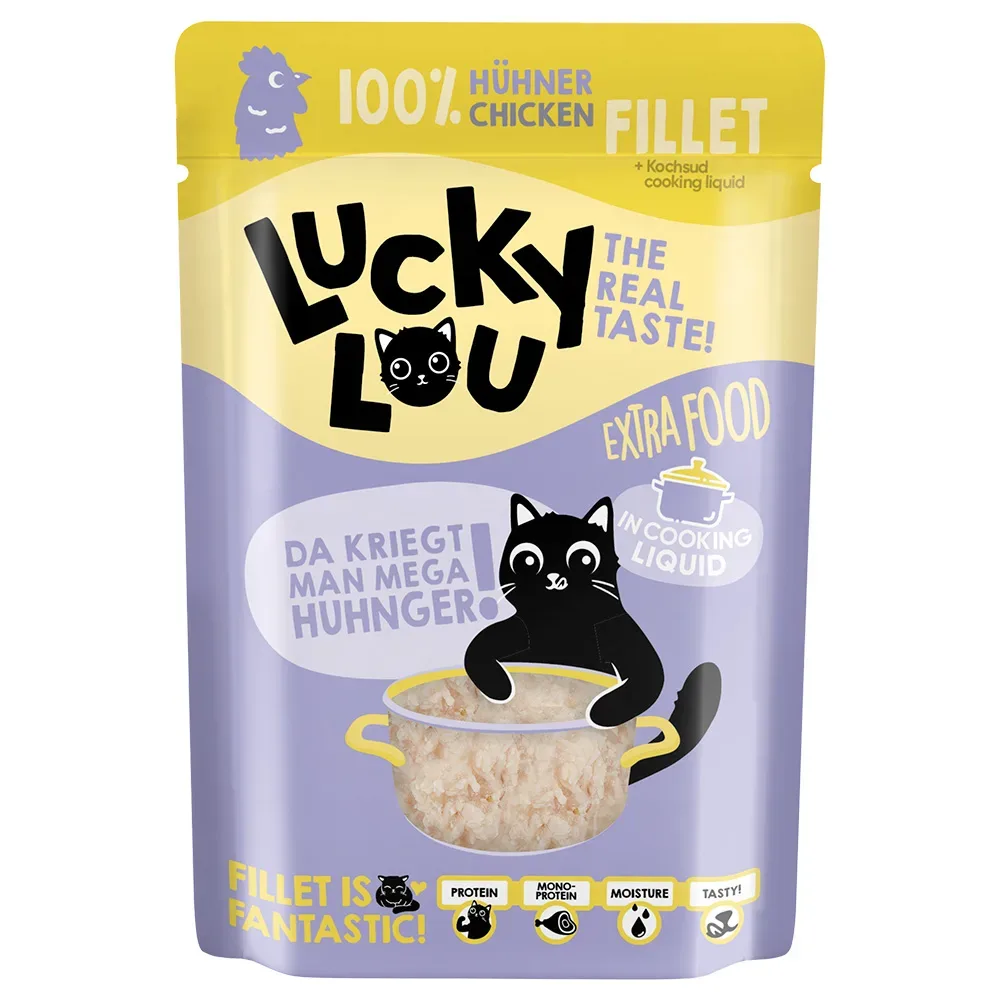 Sparpaket Lucky Lou Extra Food 24 x 70 g - Hühnerfilet in Brühe